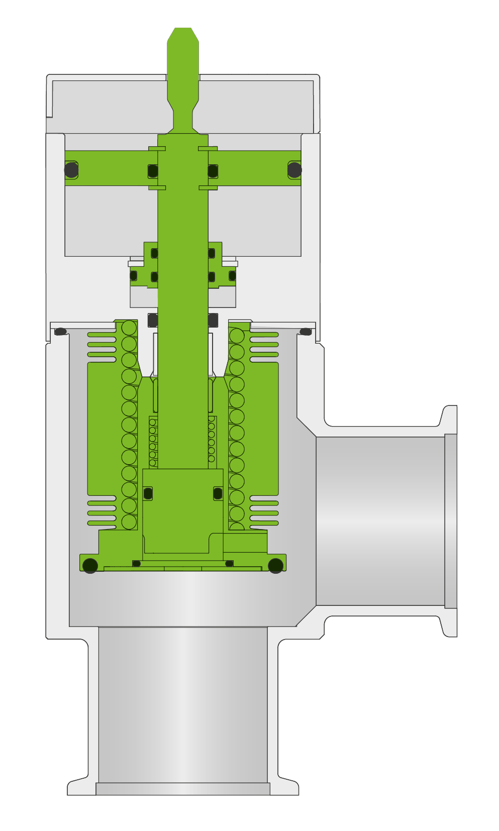 VAT 29.0 HV-Eckventil mit Soft-Pump-Funktion - Offen