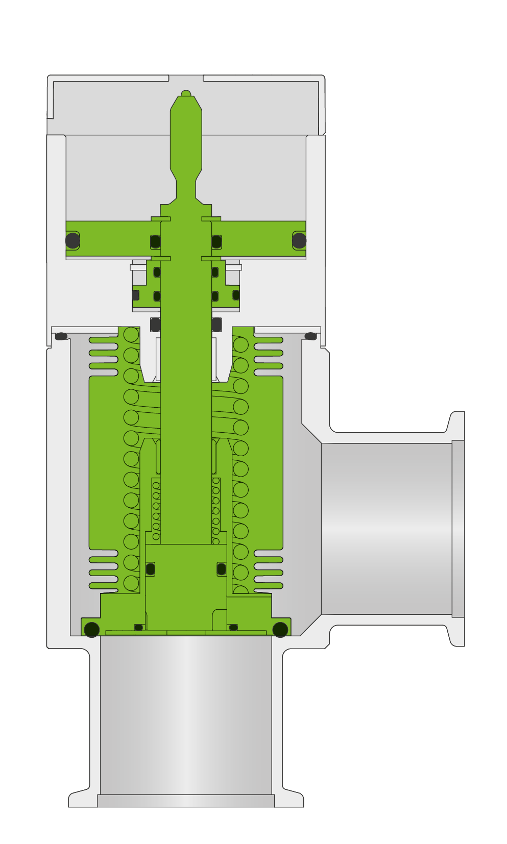 VAT 29.0 ソフト排気用HVアングルバルブ - 閉
